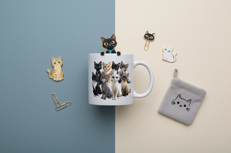 Kitty Cat Merch cats on mug