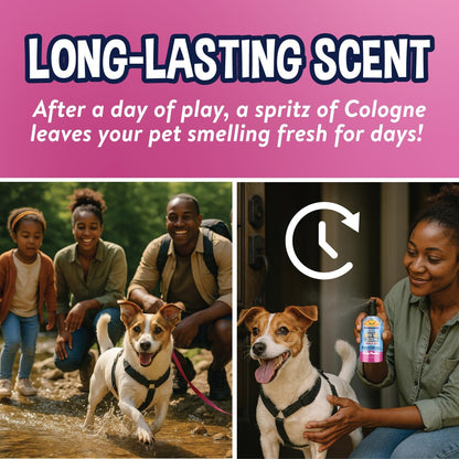 Premium Dog Cologne - Deodorizing Dog Perfume & Conditioner for Dogs & Cats - Natural Long Lasting Spray - Keeps Pets Fresh All Day - Gentle & Safe Formula, Made in USA (Baby Powder 4 Fl Oz)