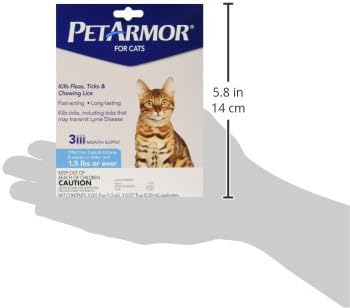 Petarmor for Cats, Flea & Tick Treatment for Cats (Over 1.5 Pounds), Includes 3 Month Supply of Topical Flea Treatments