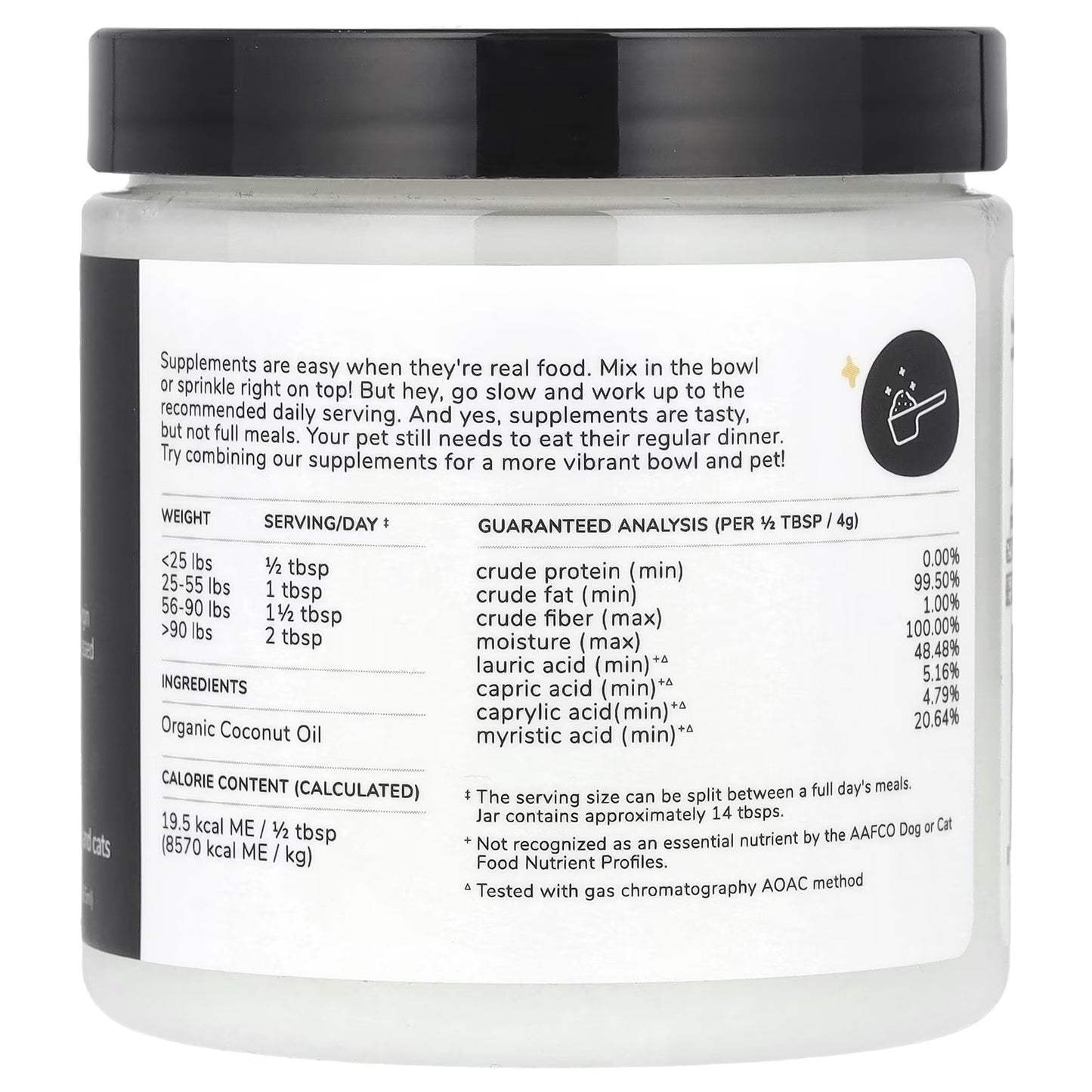 Organic Coconut Oil, Cold-Pressed Coconut Oil for Dogs & Cats (Medium) - 8 Fl Oz