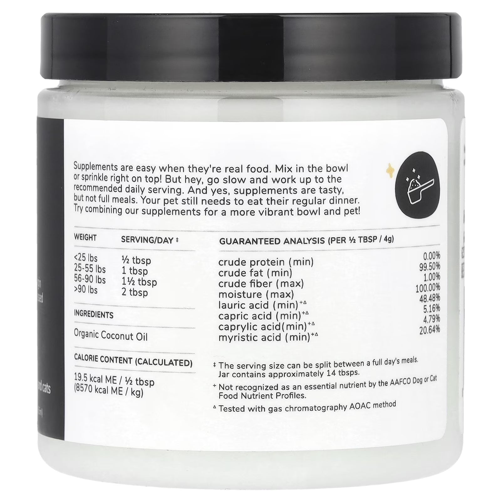 Organic Coconut Oil, Cold-Pressed Coconut Oil for Dogs & Cats (Medium) - 8 Fl Oz