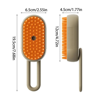 QSUKE Cat Steam Brush 3-In-1, Rechargeable Anti-Static Pet Grooming Tool with Vibration Massage, Professional Shedding & Detangling Comb for Dogs & Cats（1Pc Brush+Wash Free Essence for Pets）
