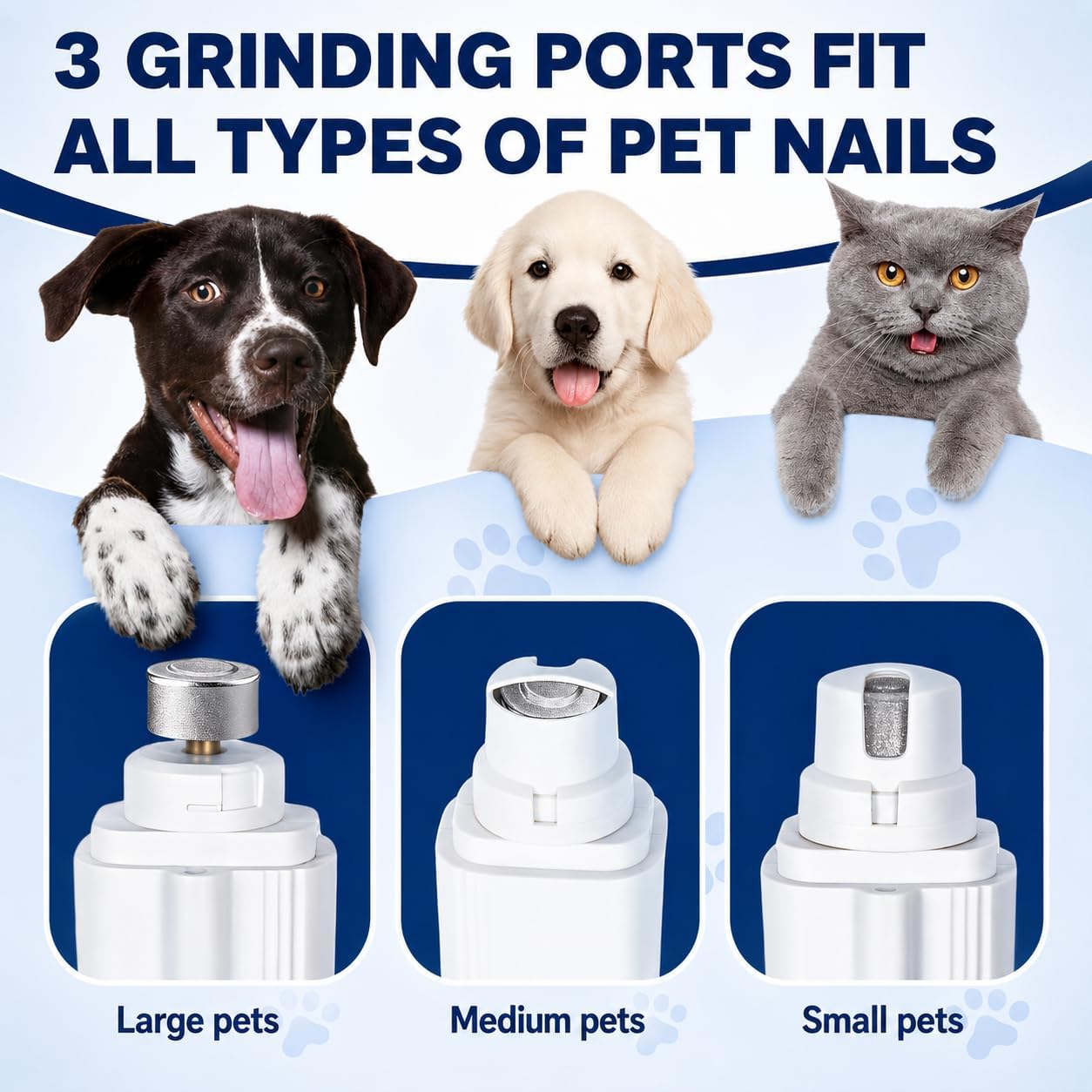 2-In-1 Dog Nail Clippers with Light - Electric Pet Nail Grinder Quiet for Small Large Dogs & Cats, LED Prevent over Cutting, USB-C Rechargeable Safety Guard Grooming Kit for Black Nails