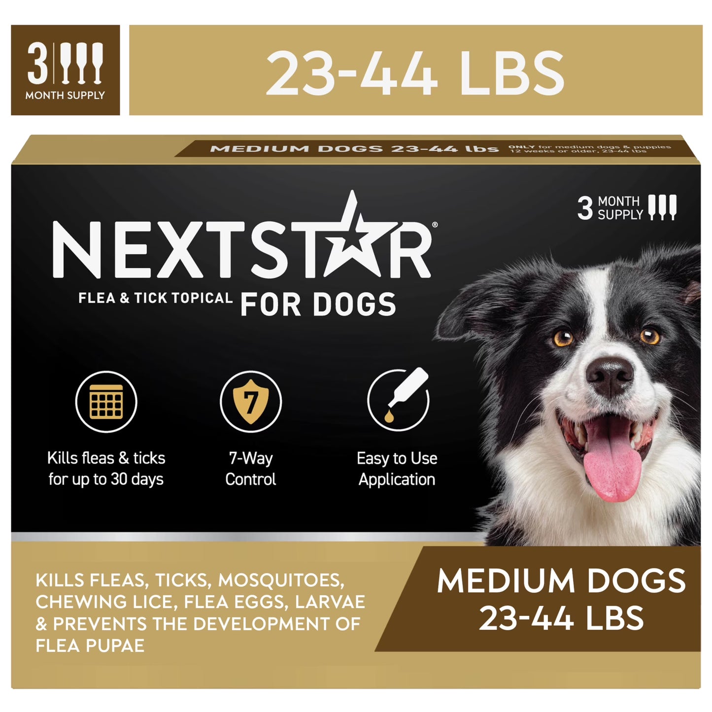 (2 Pack)  Flea & Tick Topical Prevention for Dogs 23-44 Lbs, 3-Month Supply
