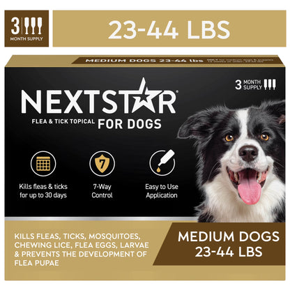 (2 Pack)  Flea & Tick Topical Prevention for Dogs 23-44 Lbs, 3-Month Supply