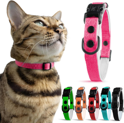Blue Cat Collar Breakaway with Soft Padding for Medium to Large Cats - Durable Heavy Duty Tactical Fabric, Comfortable, Quick Release Breakaway Cat Collars, No Bell Collar (Blue, Adult)