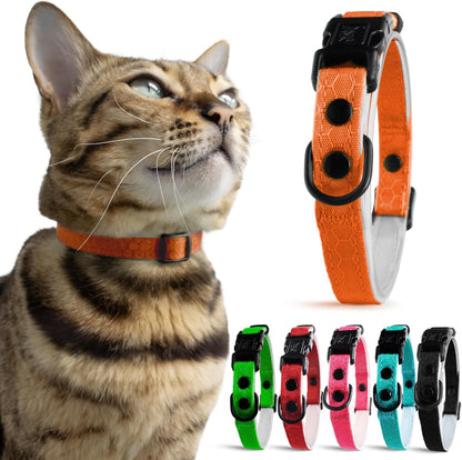 Blue Cat Collar Breakaway with Soft Padding for Medium to Large Cats - Durable Heavy Duty Tactical Fabric, Comfortable, Quick Release Breakaway Cat Collars, No Bell Collar (Blue, Adult)
