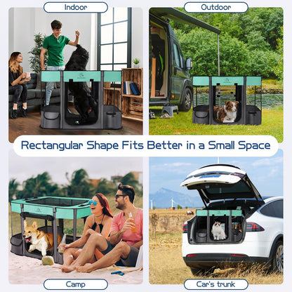 Dog Playpen,Pet Playpen,Foldable Dog Cat Playpens,Portable Exercise Kennel Tent Crate,Water-Resistant Breathable Shade Cover, Indoor Outdoor Travel Camping Use for Small Animals with Carrying Case(M)