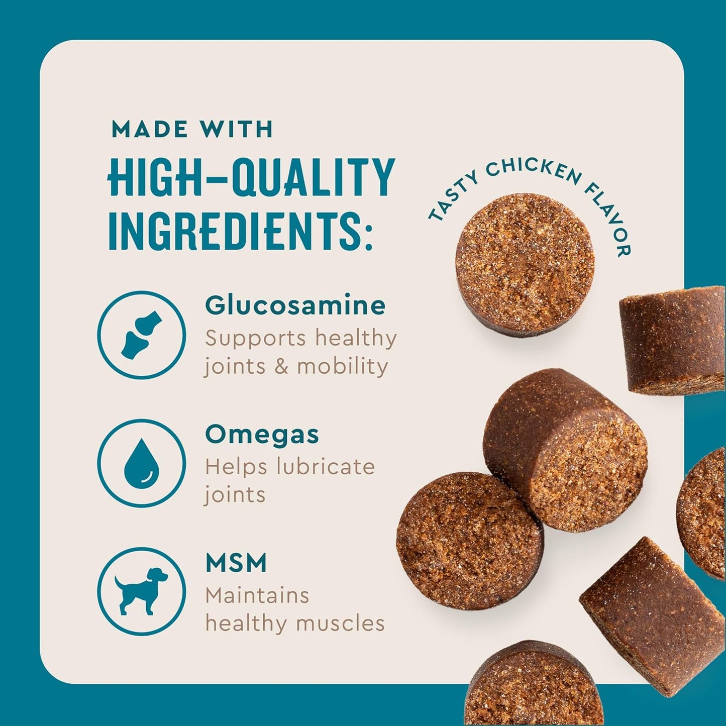 Vetiq Maximum Strength Hip & Joint Supplement for Dogs 90 Soft Chews with Glucosamine MSM and Krill Oil Chicken Flavored Joint Support for Large and Small Breed Senior Dogs