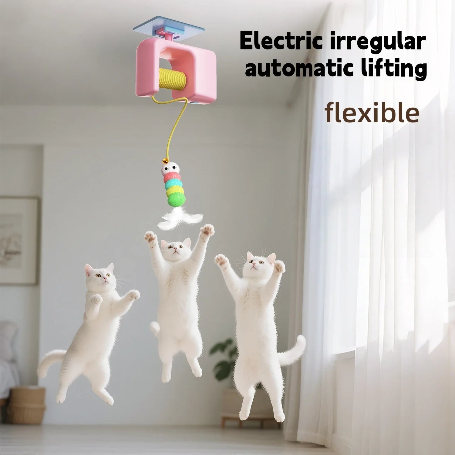 Electric Cat Teaser Toy | Automatic Hanging Feather Wand