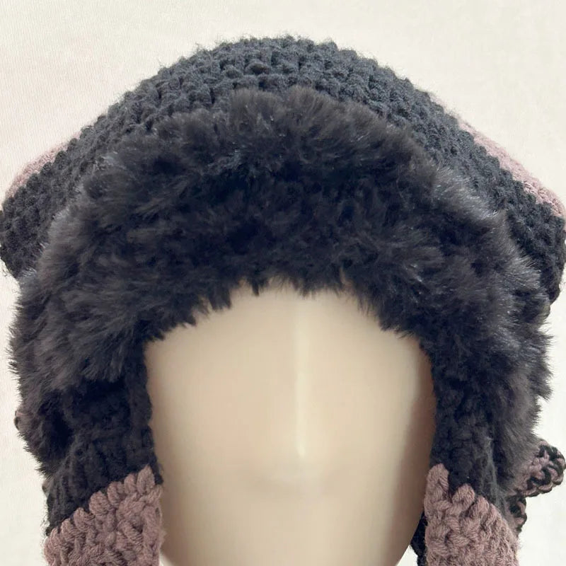 Cat Ear Knitted Beanie | Y2K Handmade Crochet Hat