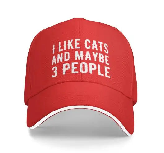 I Like Cats & Maybe 3 People Baseball Cap
