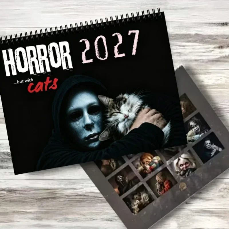 2027 Horror Cats Wall Calendar | Spooky Movie Characters & Cats