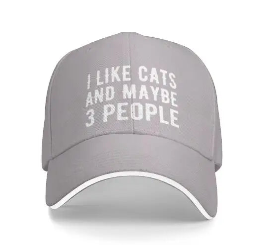 I Like Cats & Maybe 3 People Baseball Cap