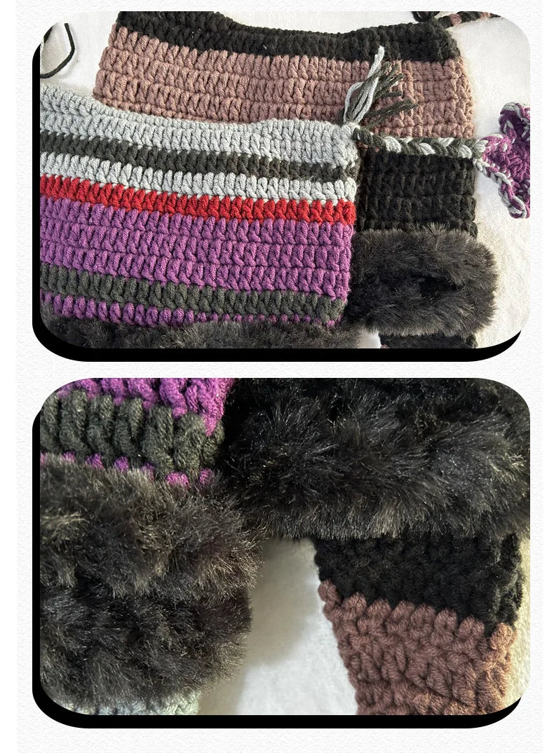 Cat Ear Knitted Beanie | Y2K Handmade Crochet Hat