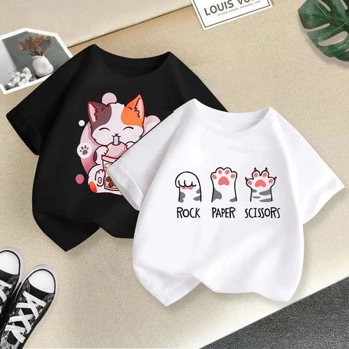 Candy Colour Cat Kids Tee