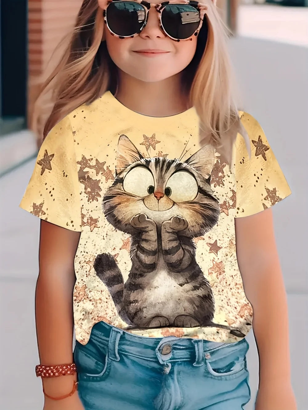 Kawaii Cat Kids Graphic Tee
