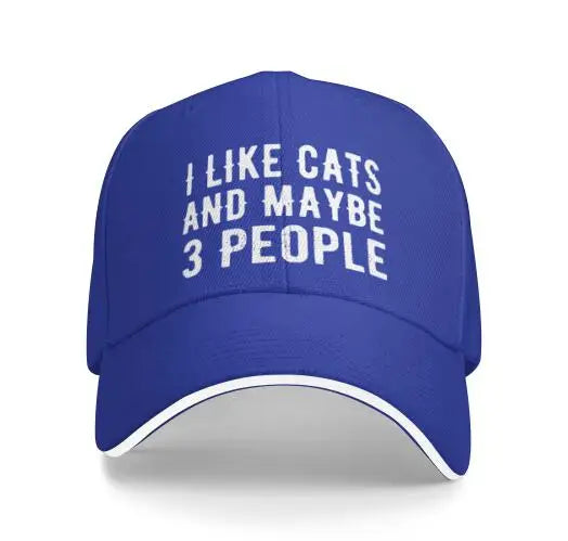 I Like Cats & Maybe 3 People Baseball Cap