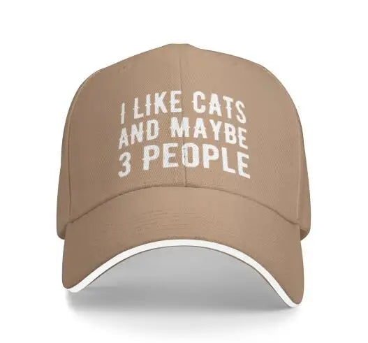 I Like Cats & Maybe 3 People Baseball Cap