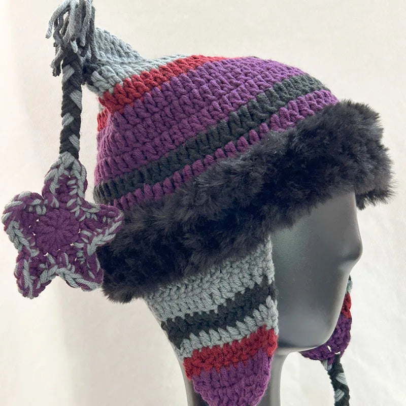 Cat Ear Knitted Beanie | Y2K Handmade Crochet Hat