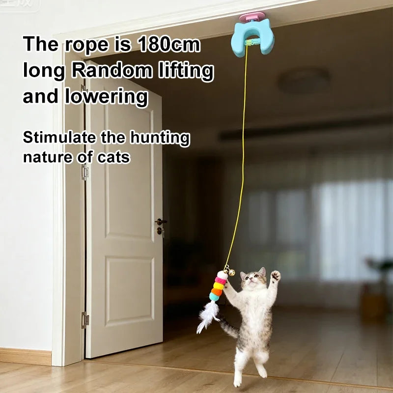Electric Cat Teaser Toy | Automatic Hanging Feather Wand
