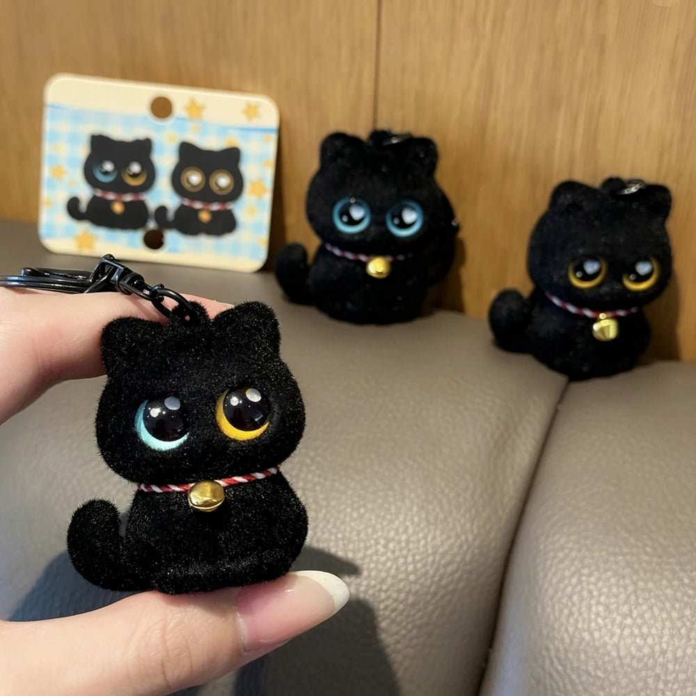 Kawaii Black Cat Keyring | Cute Cat Bag Charm & Keychain