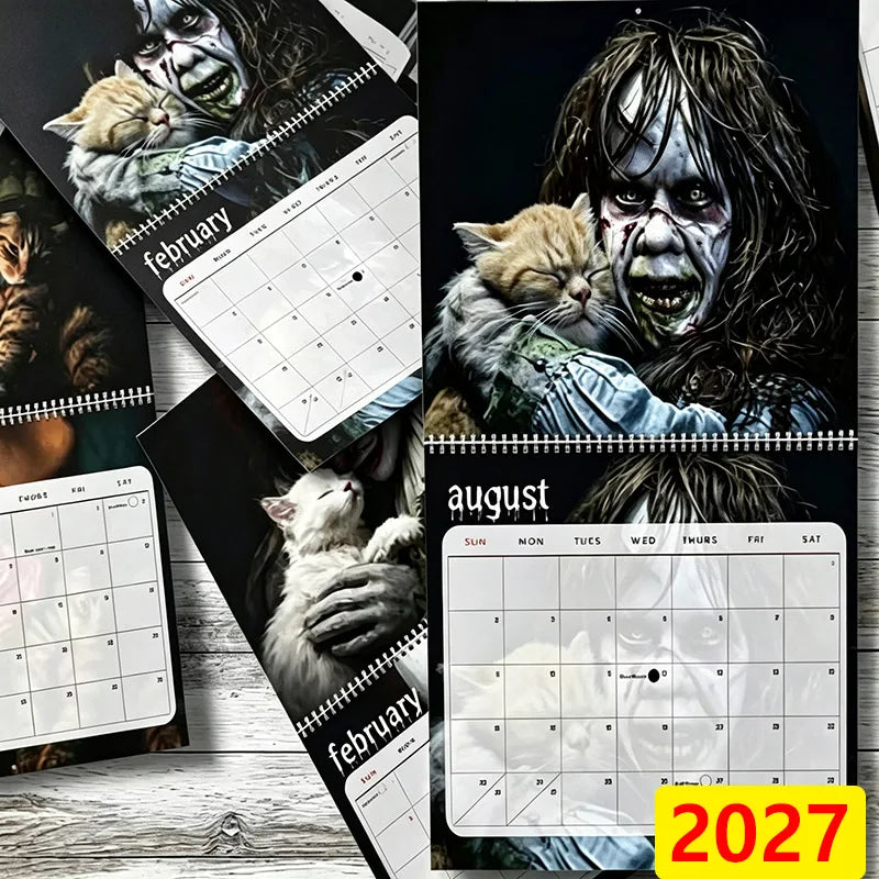 2027 Horror Cats Wall Calendar | Spooky Movie Characters & Cats