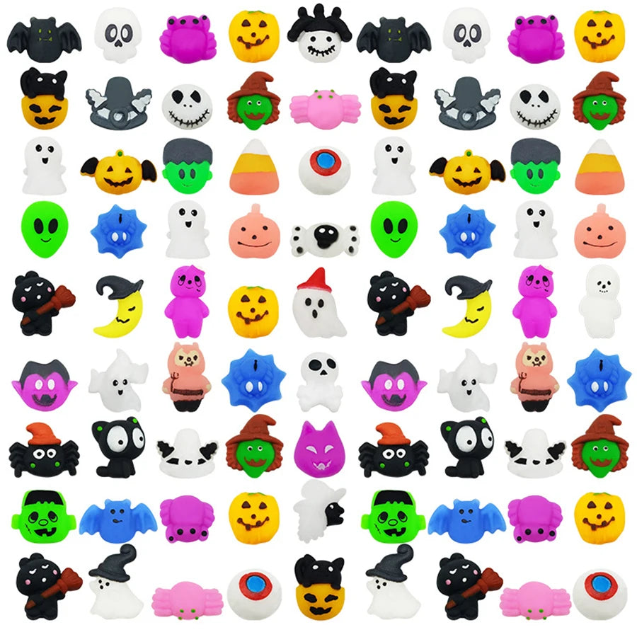 Halloween Mochi Squishy Toys | Ghost, Cat & Pumpkin Party Favours