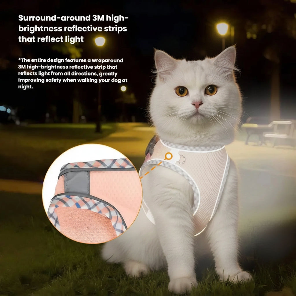 Reflective Adjustable Harness & Leash Set | Cats