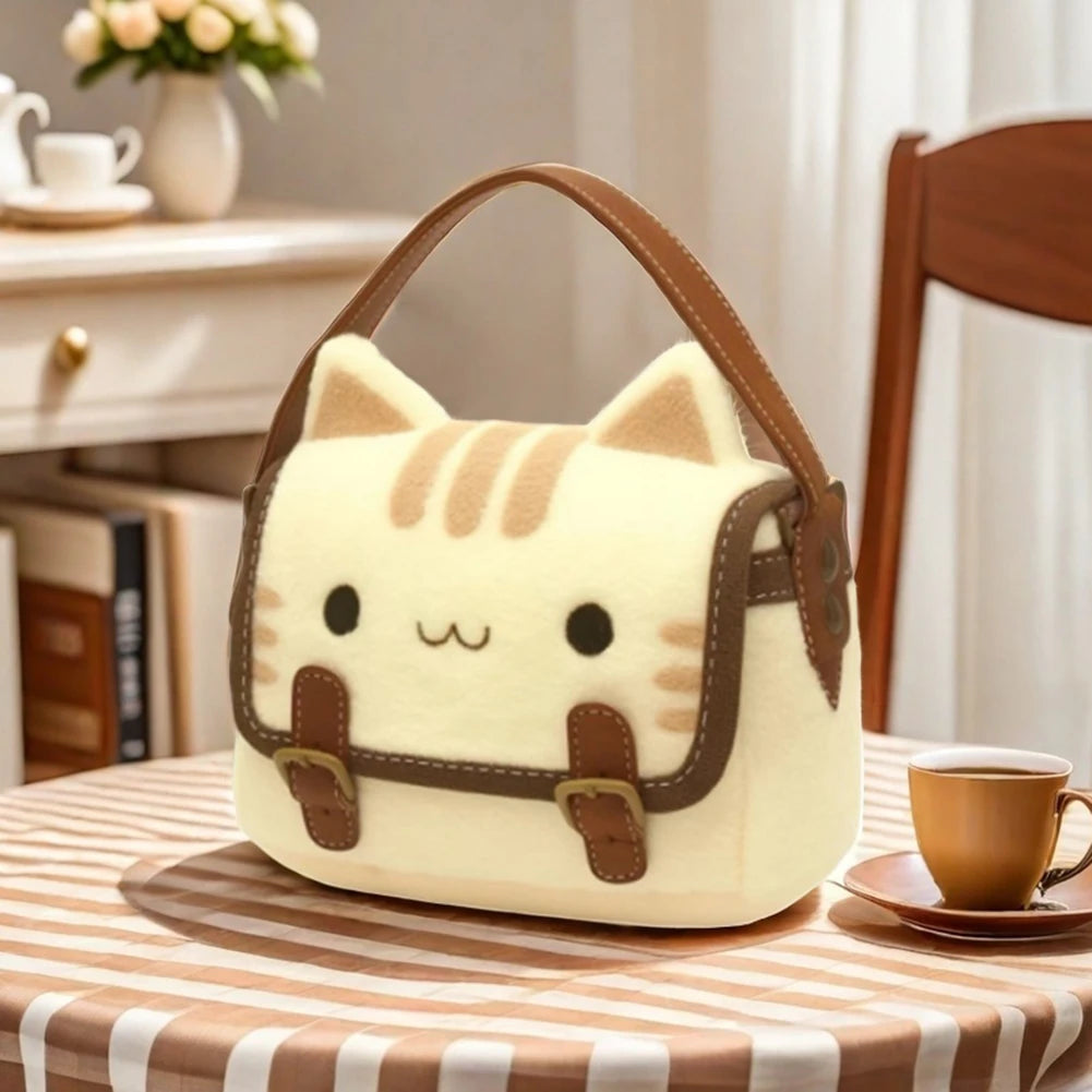 Plush Cat Handbag | Stuffed Animal Shoulder Bag | Kids & Teens