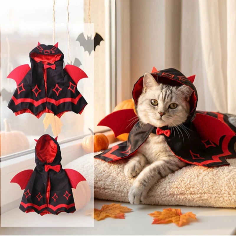 Halloween Bat Cloak Costume for Cats