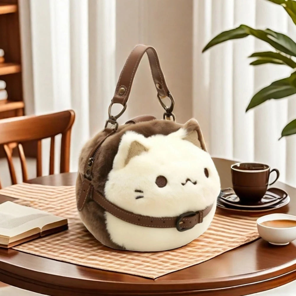 Plush Cat Handbag | Stuffed Animal Shoulder Bag | Kids & Teens