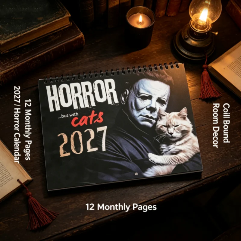 2027 Horror Cats Wall Calendar | Spooky Movie Characters & Cats