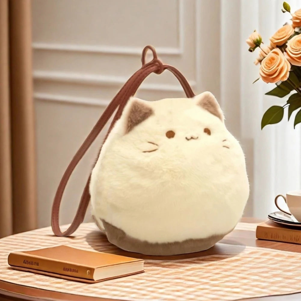 Plush Cat Handbag | Stuffed Animal Shoulder Bag | Kids & Teens
