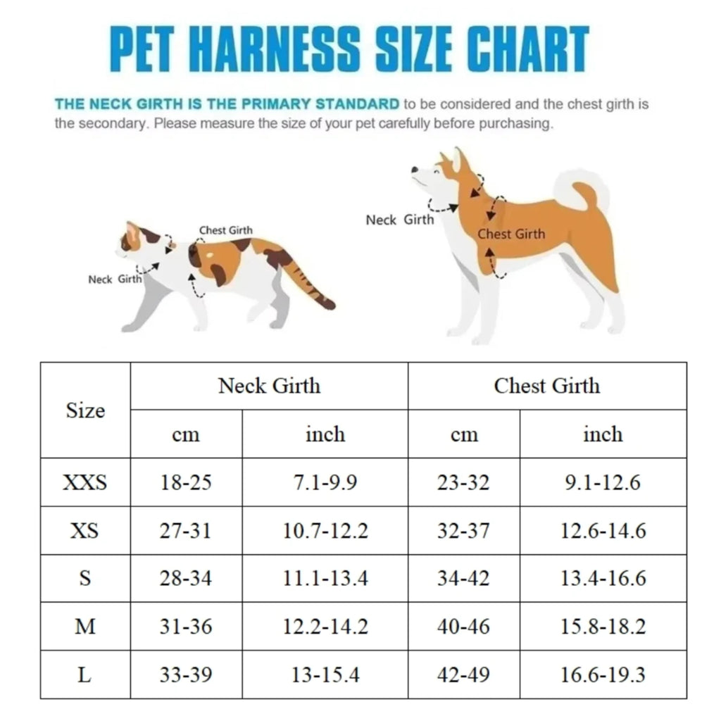 Reflective Adjustable Harness & Leash Set | Cats