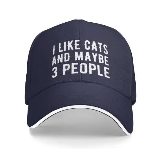 I Like Cats & Maybe 3 People Baseball Cap