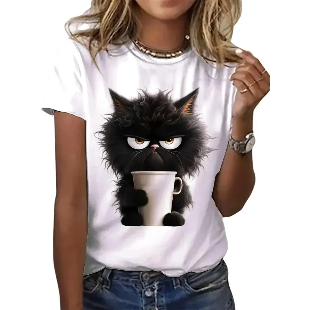 Not Today Cat — Women's Graphic Tee (White)