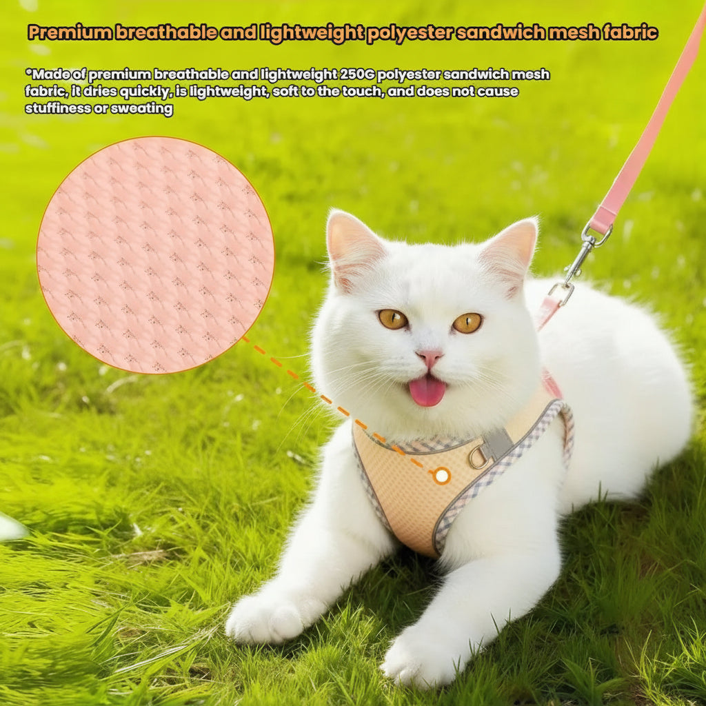 Reflective Adjustable Harness & Leash Set | Cats
