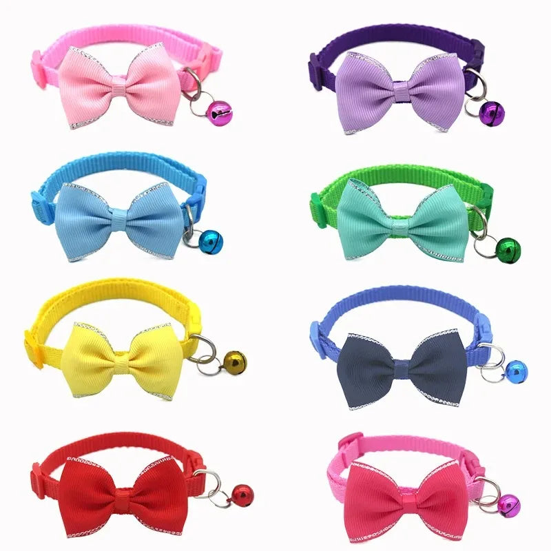 Cat Collar with Bow & Bell | Adjustable Safety Buckle