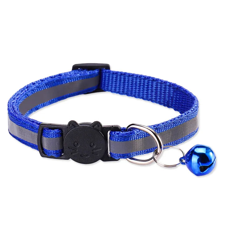 Reflective Breakaway Cat Collar with Bell | Safety Buckle | Adjustable