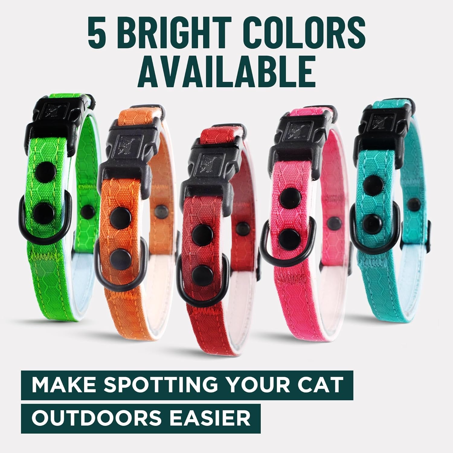 Blue Cat Collar Breakaway with Soft Padding for Medium to Large Cats - Durable Heavy Duty Tactical Fabric, Comfortable, Quick Release Breakaway Cat Collars, No Bell Collar (Blue, Adult)