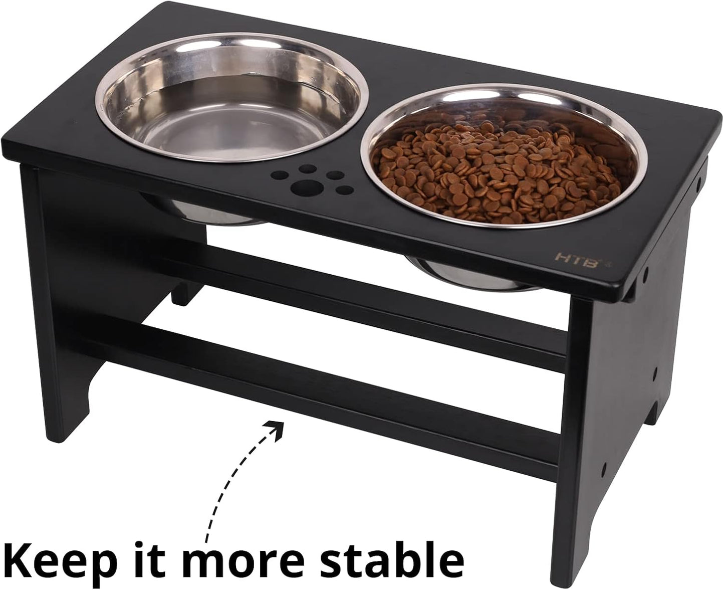 Elevated Dog Bowls,Raised Dog Bowl Stand with 2 Stainless Steel Bowls,Elevated Raised Dog Bowls for Large Medium Small Sized Dogs