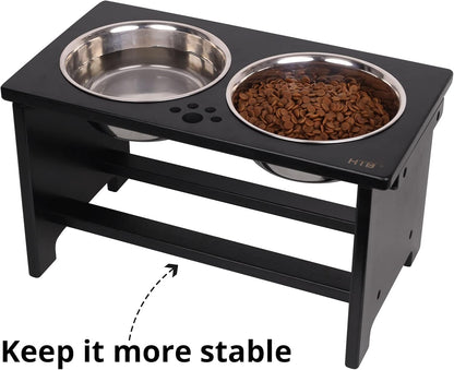 Elevated Dog Bowls,Raised Dog Bowl Stand with 2 Stainless Steel Bowls,Elevated Raised Dog Bowls for Large Medium Small Sized Dogs