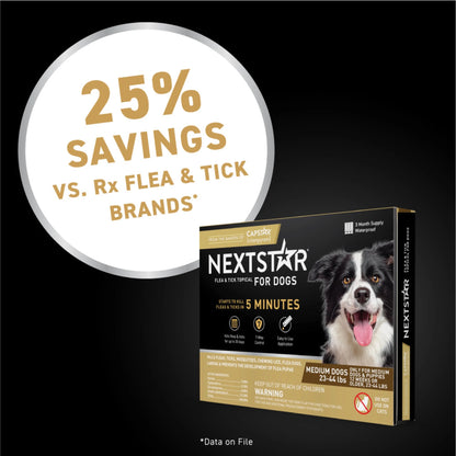 (2 Pack)  Flea & Tick Topical Prevention for Dogs 23-44 Lbs, 3-Month Supply