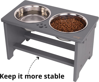 Elevated Dog Bowls,Raised Dog Bowl Stand with 2 Stainless Steel Bowls,Elevated Raised Dog Bowls for Large Medium Small Sized Dogs